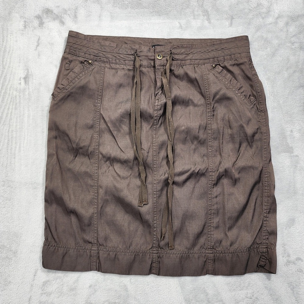 Ispiri Skirt Women 8 Brown Cargo Twill Drawstring Gorpcore Outdoor Hiking Casual